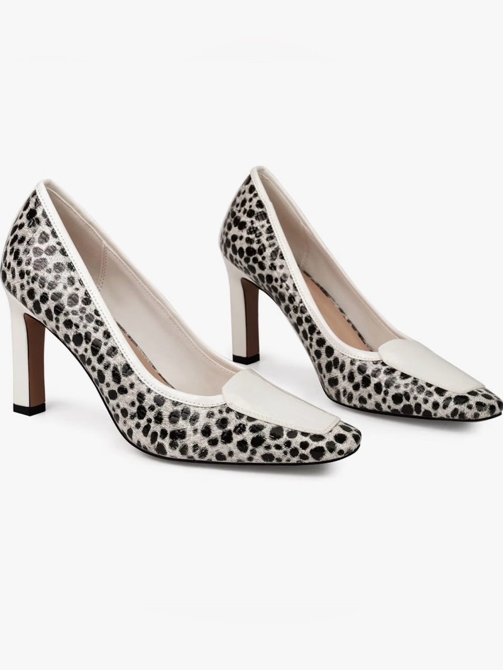 Brand New! Leopard Print Pumps in White & Black - (Women's Size: 11)